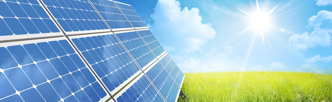 landscape with solar panel